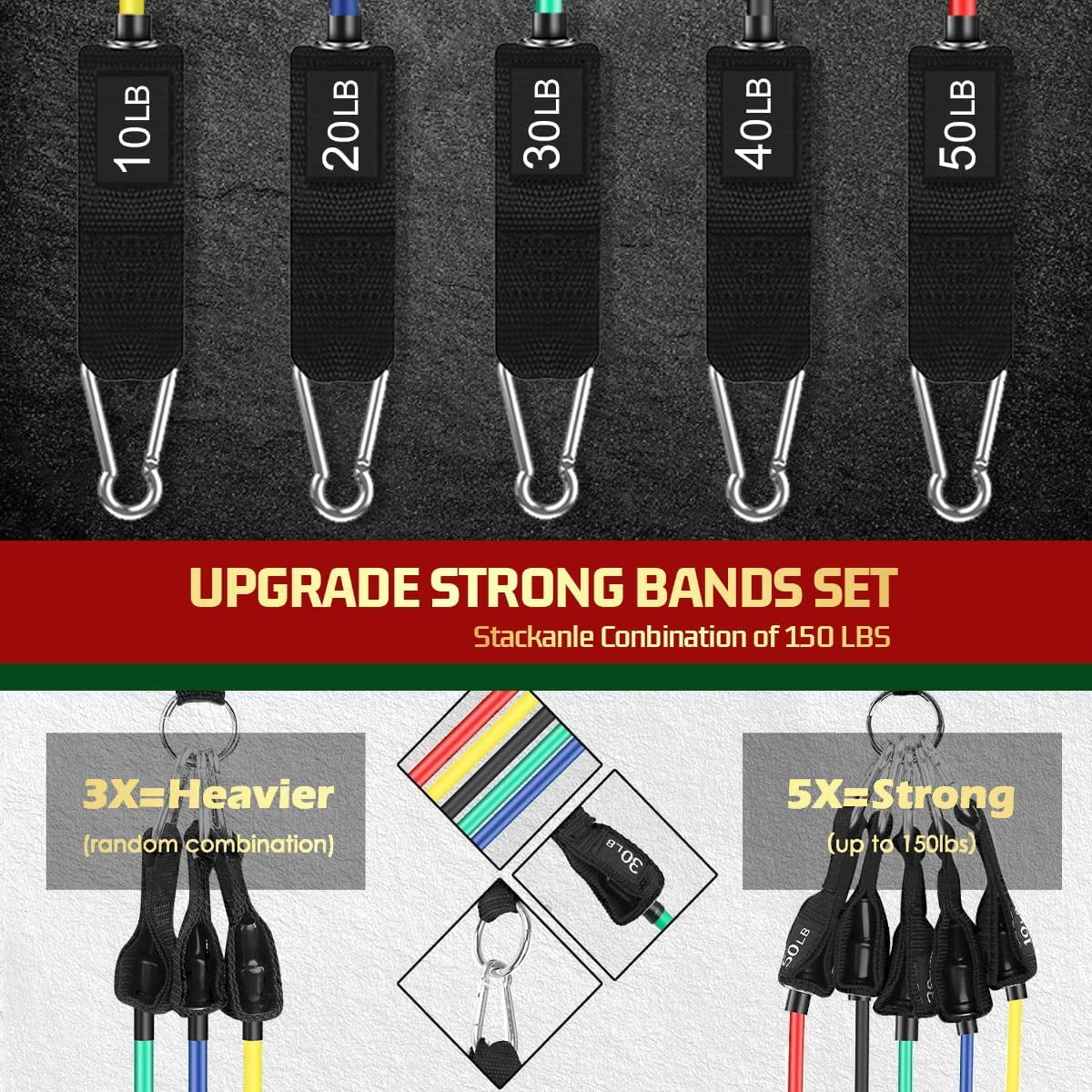 Bandas De Resistencia, Bandas De Ejercicio, Bandas De Resistencia Para Hacer Ejercicio Con Asas Para Hombre Y Mujeres, Bandas De Ejercicio Para Equipos De Entrenamiento De Fuerza En Casa