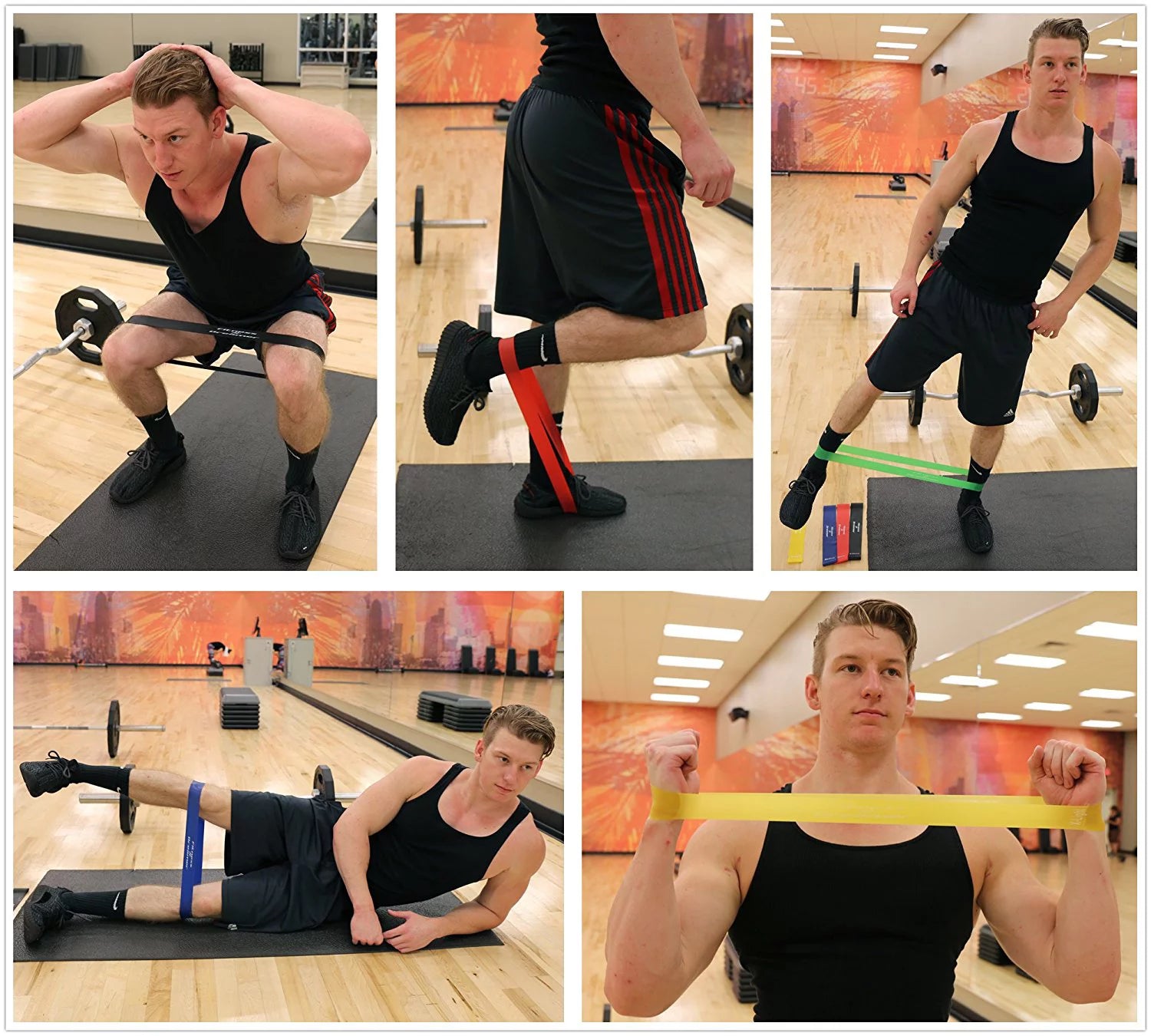 Bandas De Resistencia, Bandas De Bucle Para Ejercicio Y Bandas De Entrenamiento Por Juego De 5, Bandas De Fitness De 12 In. Para Entrenamiento O Terapia Física - Mejora La Movilidad Y La Fuerza
