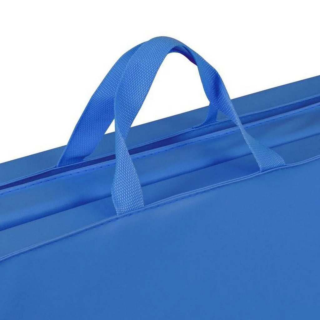 Tapete De Gimnasio Plegable De 6' X 2' Para Ejercicio, Aeróbicos, Yoga, Entrenamiento, Tapetes De Acrobacias Para El Piso Del Gimnasio En Casa Con Asas De Transporte Para Gimnasia, Estiramiento, Artes Marciales-Azul