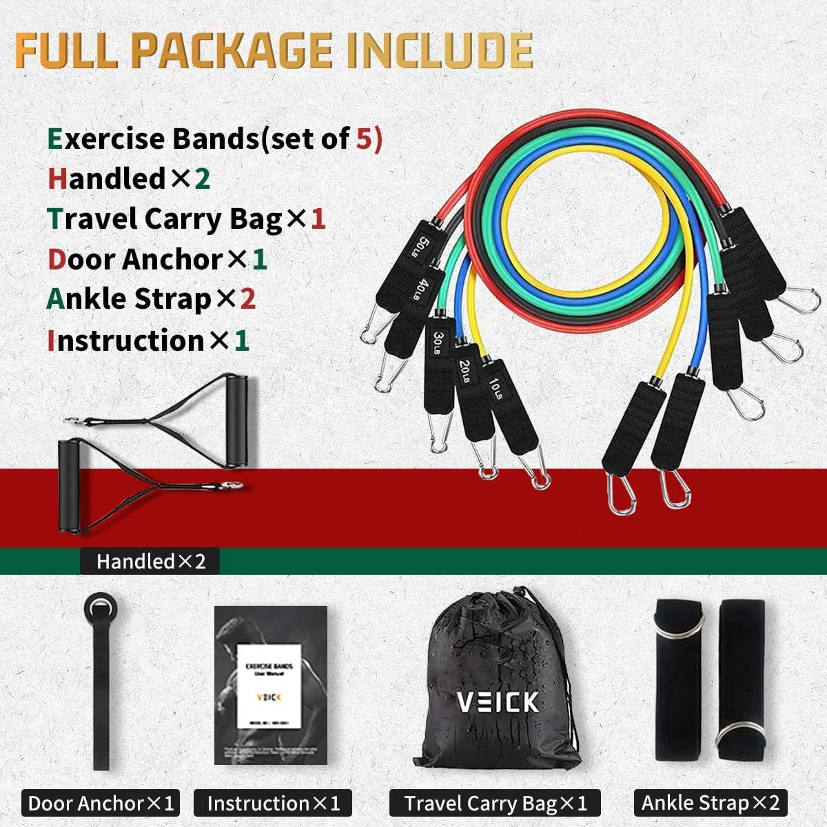 Bandas De Resistencia, Bandas De Ejercicio, Bandas De Resistencia Para Hacer Ejercicio Con Asas Para Hombre Y Mujeres, Bandas De Ejercicio Para Equipos De Entrenamiento De Fuerza En Casa